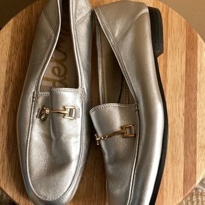 Silver metallic Sam Edelman loafers